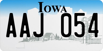 IA license plate AAJ054