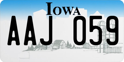 IA license plate AAJ059