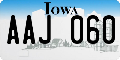 IA license plate AAJ060