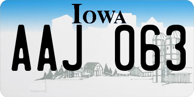 IA license plate AAJ063