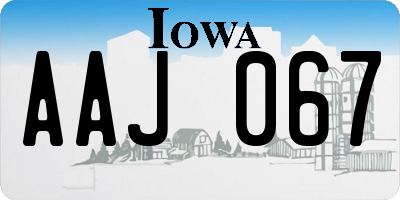 IA license plate AAJ067