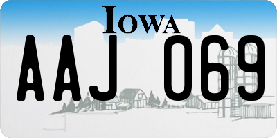 IA license plate AAJ069