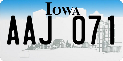 IA license plate AAJ071