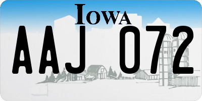 IA license plate AAJ072