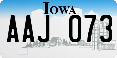 IA license plate AAJ073