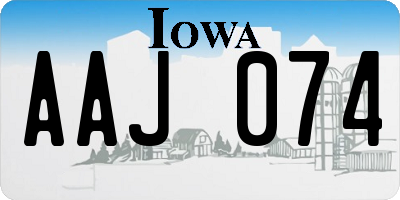 IA license plate AAJ074