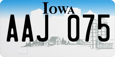 IA license plate AAJ075