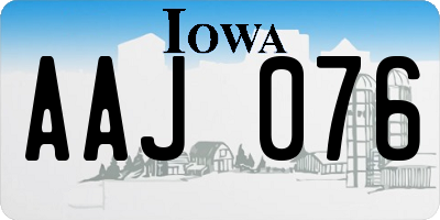 IA license plate AAJ076