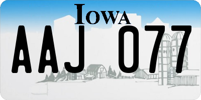 IA license plate AAJ077