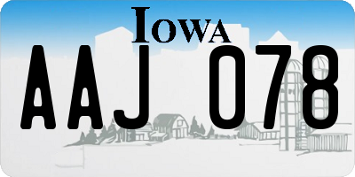 IA license plate AAJ078