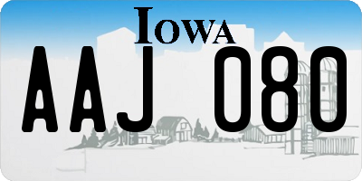 IA license plate AAJ080