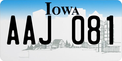 IA license plate AAJ081