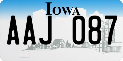 IA license plate AAJ087