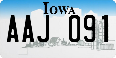 IA license plate AAJ091