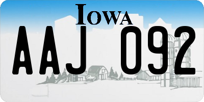 IA license plate AAJ092