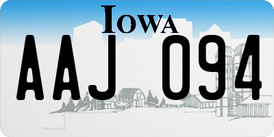 IA license plate AAJ094