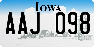 IA license plate AAJ098