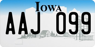 IA license plate AAJ099