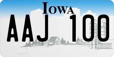 IA license plate AAJ100