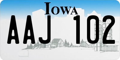 IA license plate AAJ102