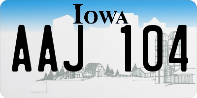 IA license plate AAJ104