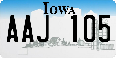 IA license plate AAJ105