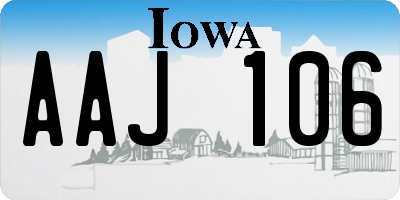 IA license plate AAJ106