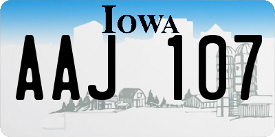 IA license plate AAJ107