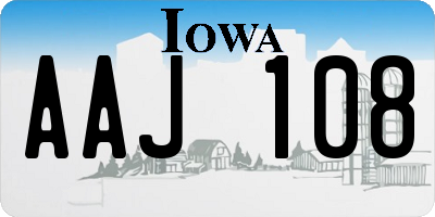 IA license plate AAJ108