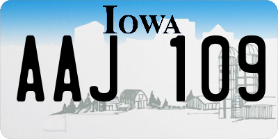 IA license plate AAJ109