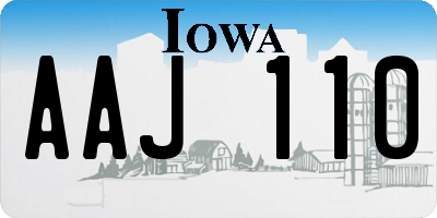 IA license plate AAJ110