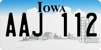 IA license plate AAJ112