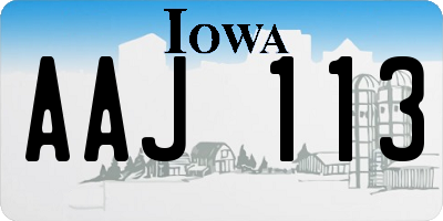 IA license plate AAJ113