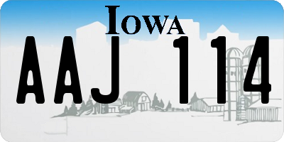 IA license plate AAJ114