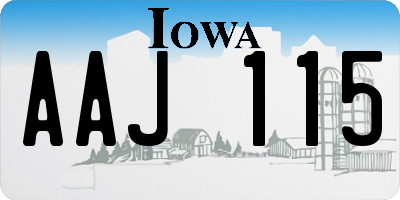 IA license plate AAJ115