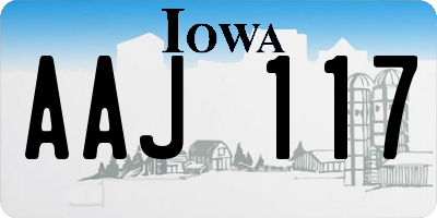 IA license plate AAJ117