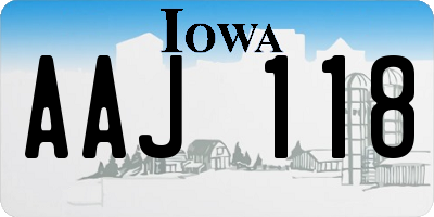 IA license plate AAJ118