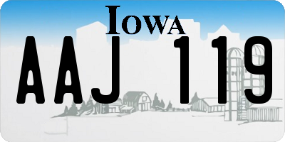 IA license plate AAJ119