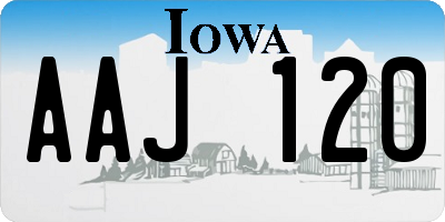 IA license plate AAJ120