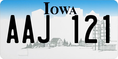 IA license plate AAJ121