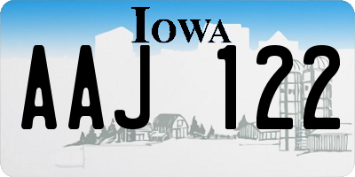 IA license plate AAJ122