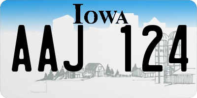 IA license plate AAJ124