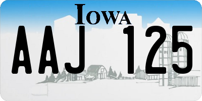 IA license plate AAJ125