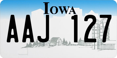 IA license plate AAJ127