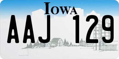 IA license plate AAJ129