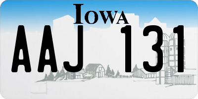 IA license plate AAJ131