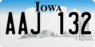 IA license plate AAJ132