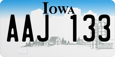 IA license plate AAJ133