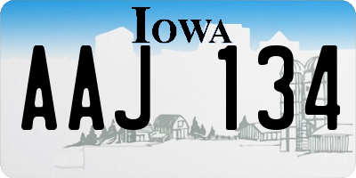 IA license plate AAJ134