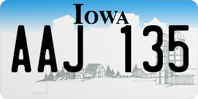 IA license plate AAJ135